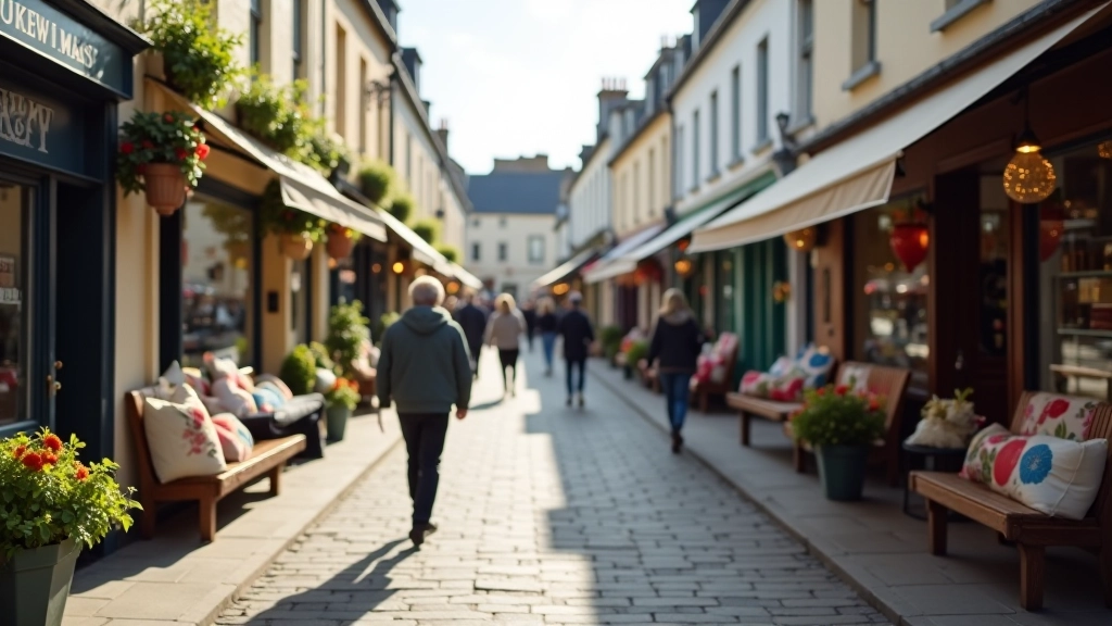 Historic Midleton market town buildings and street